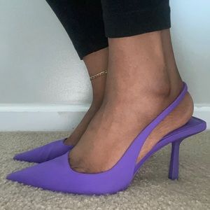 Zara Slingback Kitten Heels in Purple
